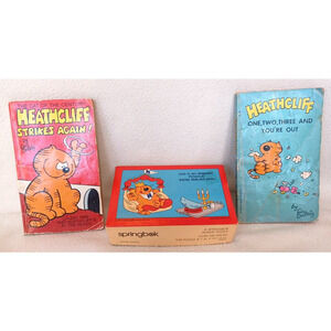 1983 Hallmark Springbok Heathcliff Puzzle & (2) 1980's Heathcliff paperbacks